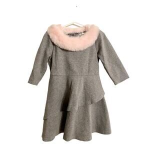 Janie And Jack Dress With Faux Fur Size 4
